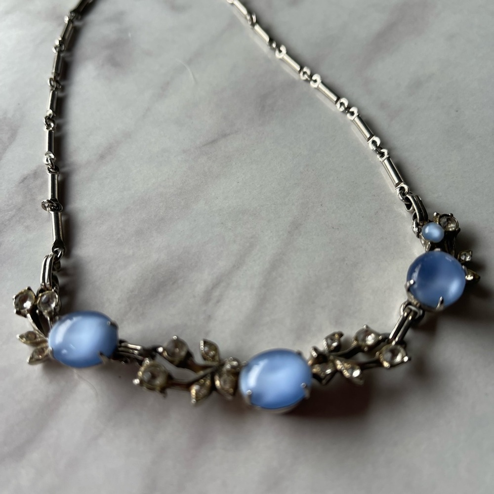 Elegant Silver and Blue Necklace